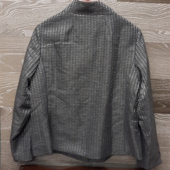 Coldwater creek silver shimmer recycled wool jacke - Picture 8 of 13